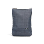 Mueslii light backpack, made of water resistant canvas nylon, with a laptop compartment, color slate grey, front view.