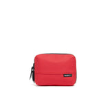 Mueslii tech case, made of PU coated waterproof nylon, color coral red, front view.
