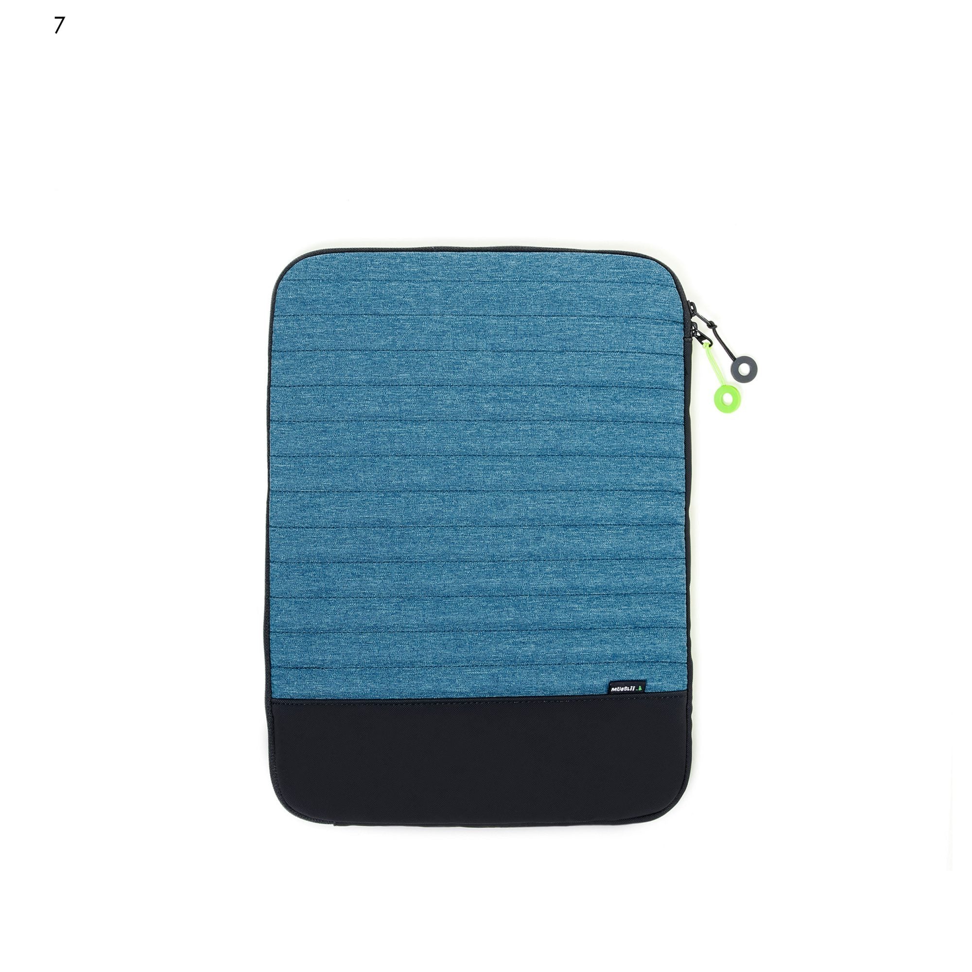 Mueslii 16" padded laptop sleeves made of rip stop nylon and Ykk zips, color casual blue.