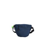 Mueslii puffer waist bag, made of high density nylon and Ykk zips, color high tech blue, back view.
