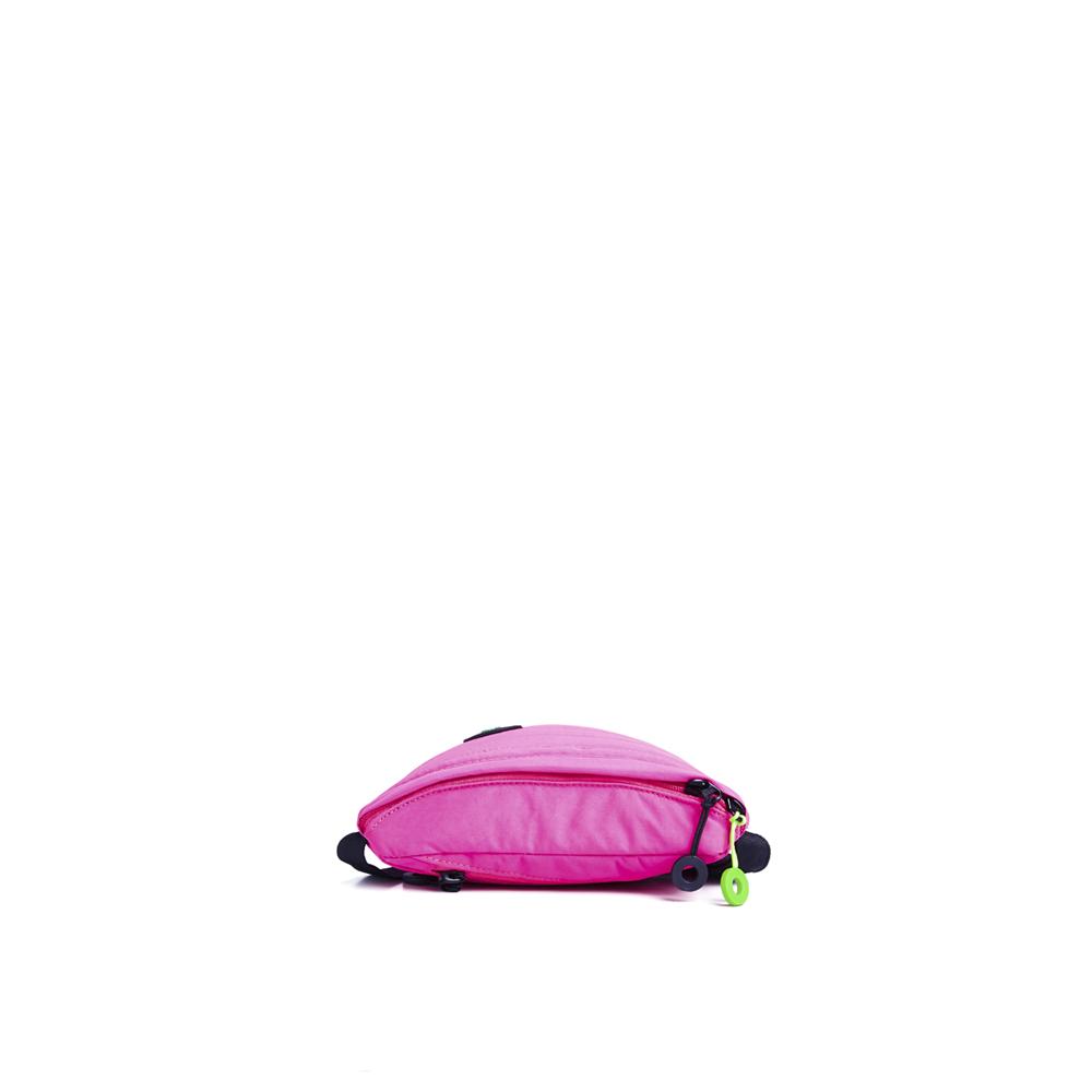 Mueslii puffer waist bag, small size, made of high density nylon and Ykk zips, color pink pop.