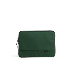 Mueslii A4 document- tech holder,  made of PU coated waterproof nylon, color olive green, front view.