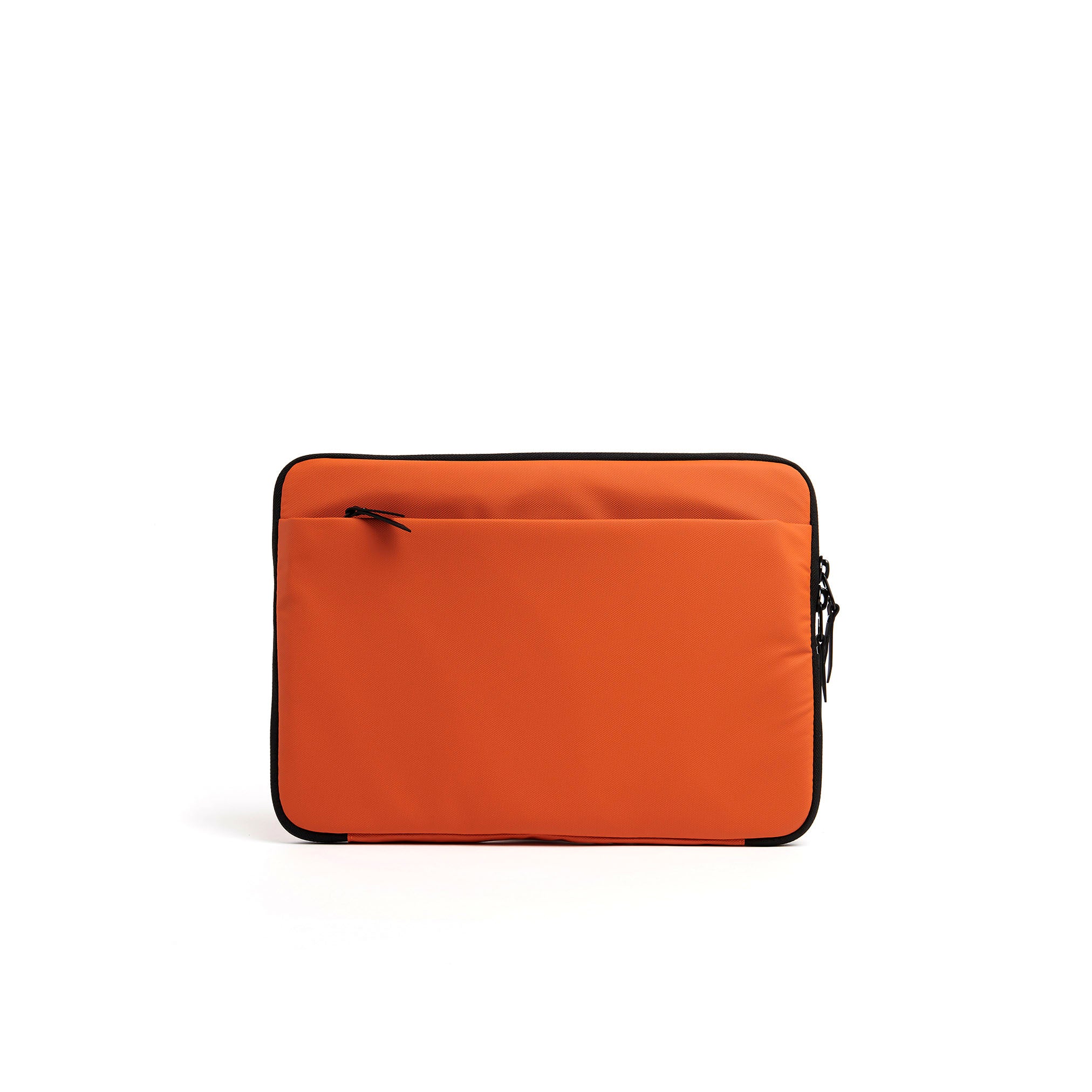 Mueslii A4 document- tech holder,  made of PU coated waterproof nylon, color burnt orange, back view.