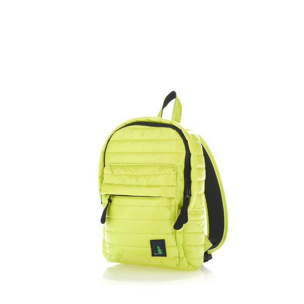 Mueslii original puffer Mini pack made of high density nylon and Ykk zips, color green, side view.