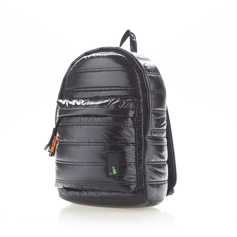 Mueslii original puffer daily backpack made of high density nylon and Ykk zips, color black, capacity 15 liters.