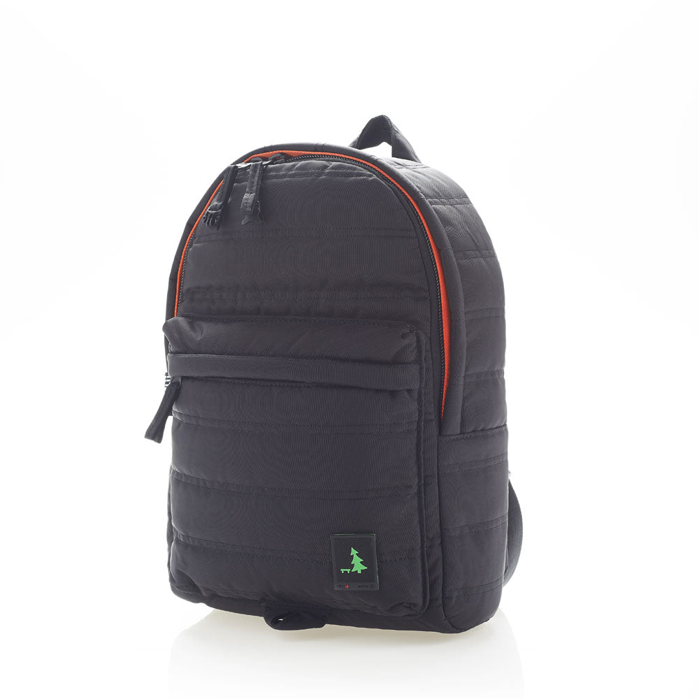 Mueslii original puffer daily backpack made of high density nylon and Ykk zips, color black, unisex model.