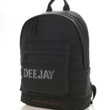 Mueslii original puffer laptop backpack made of high density nylon and Ykk zips, color black Deejay, capacity 25 liters.