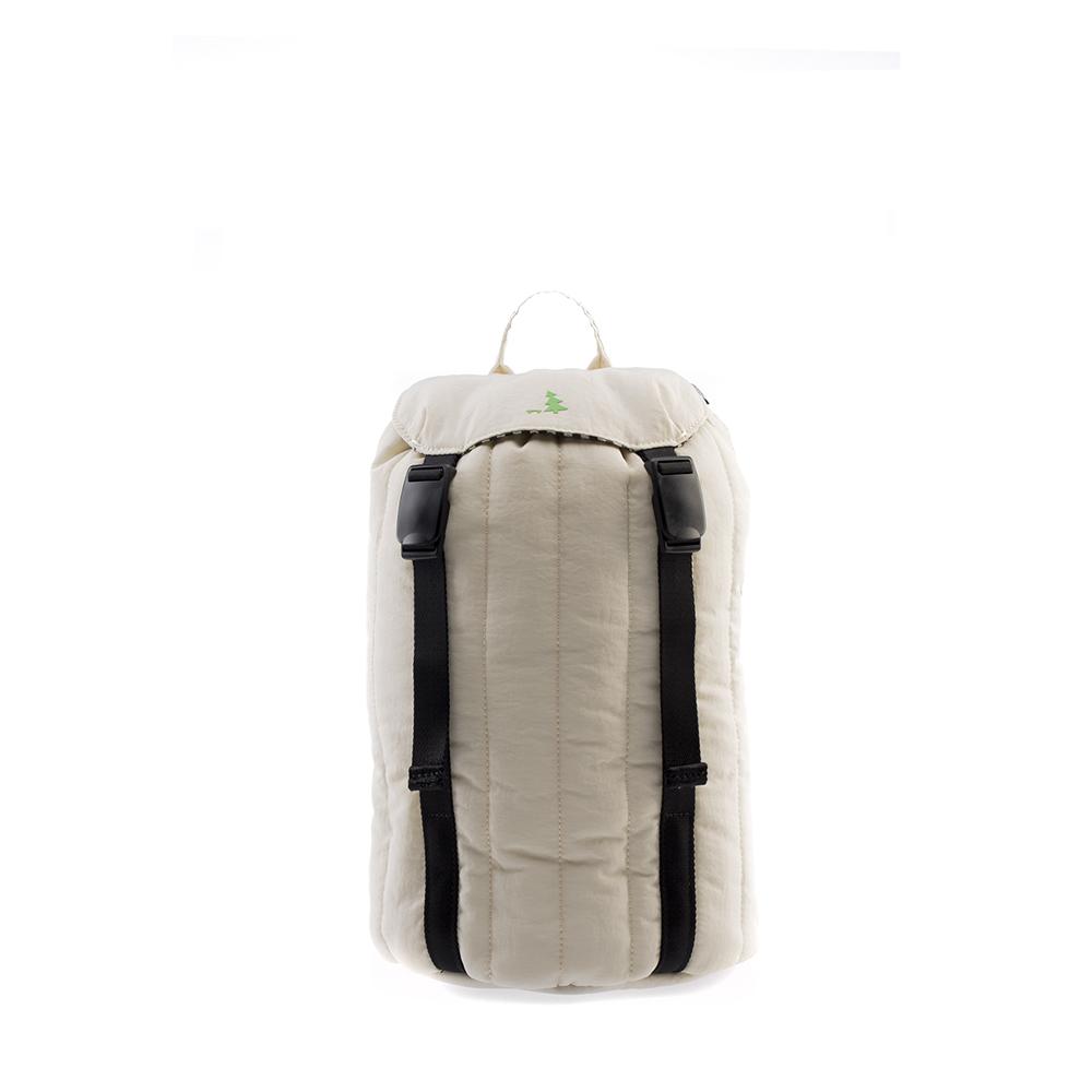 Mueslii puffer top loader made of Cordura nylon and Ykk zips, color ivory white, capacity 8 liters.