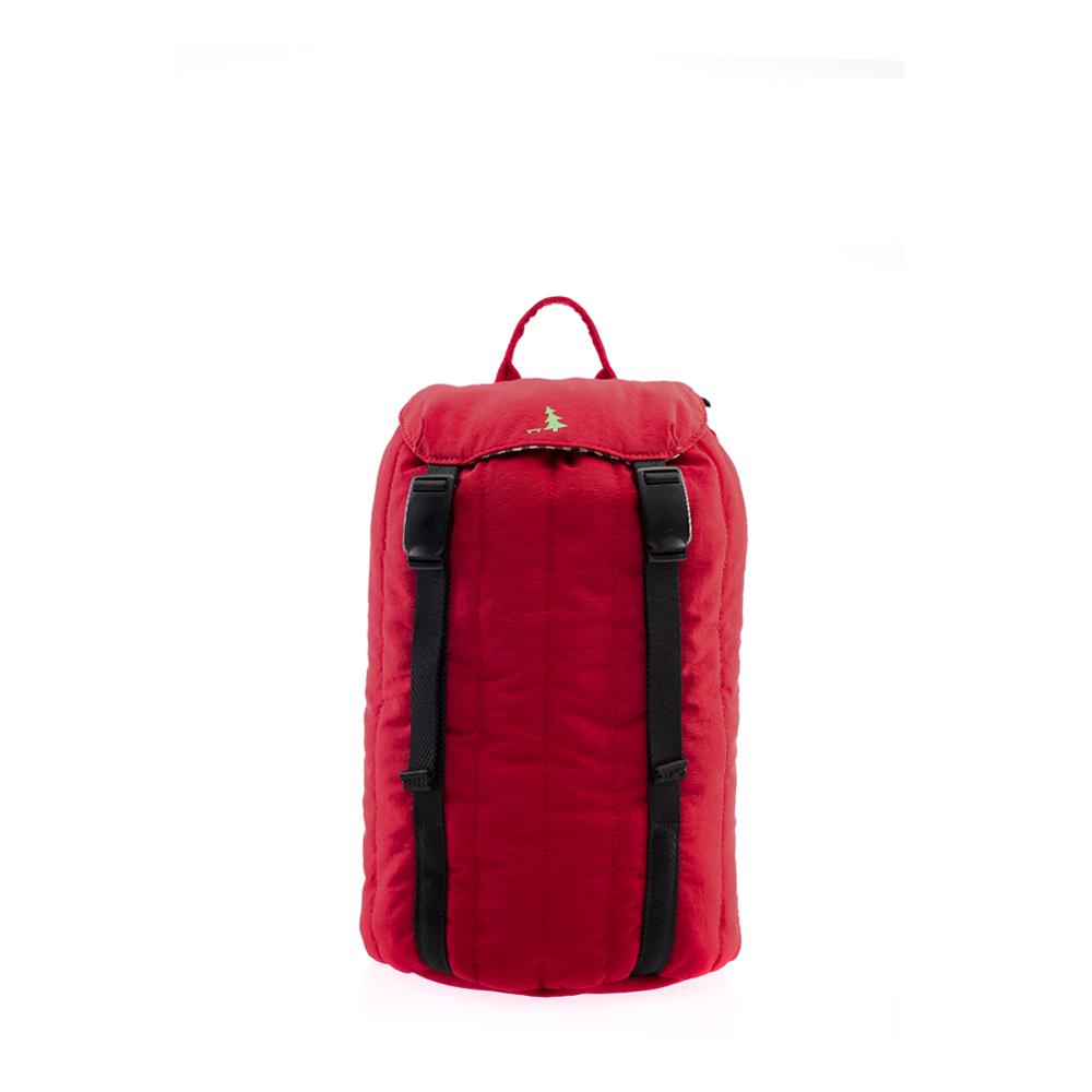 Mueslii puffer top loader made of Cordura nylon and Ykk zips, color fire red, capacity 8 liters.