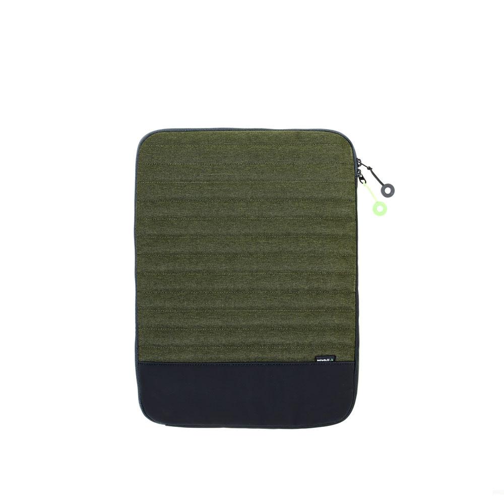 Mueslii 16" padded laptop sleeves made of rip stop nylon and Ykk zips, color dark green.