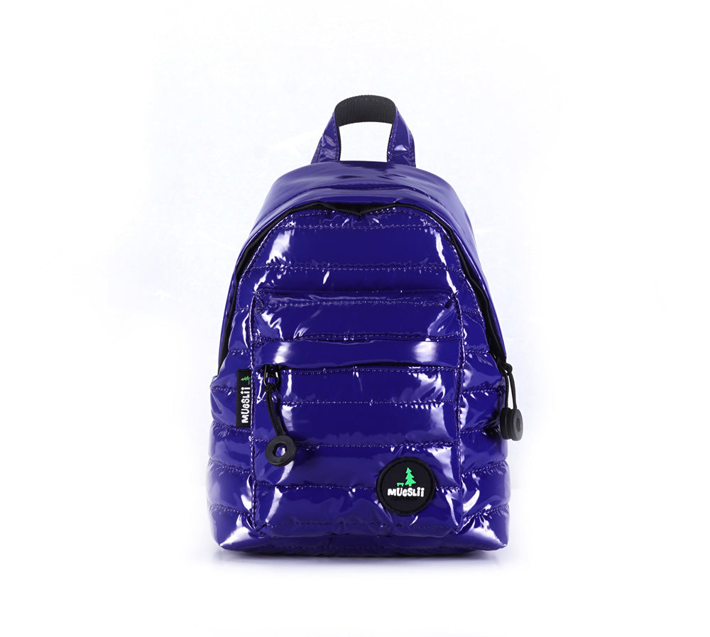 Mueslii original puffer extra small pack made of high density nylon and Ykk zips, color blue.