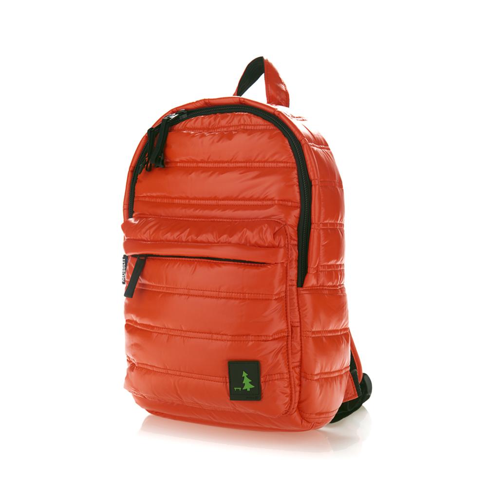 Mueslii original puffer daily backpack made of high density nylon and Ykk zips, color spanish orange, light and nice.
