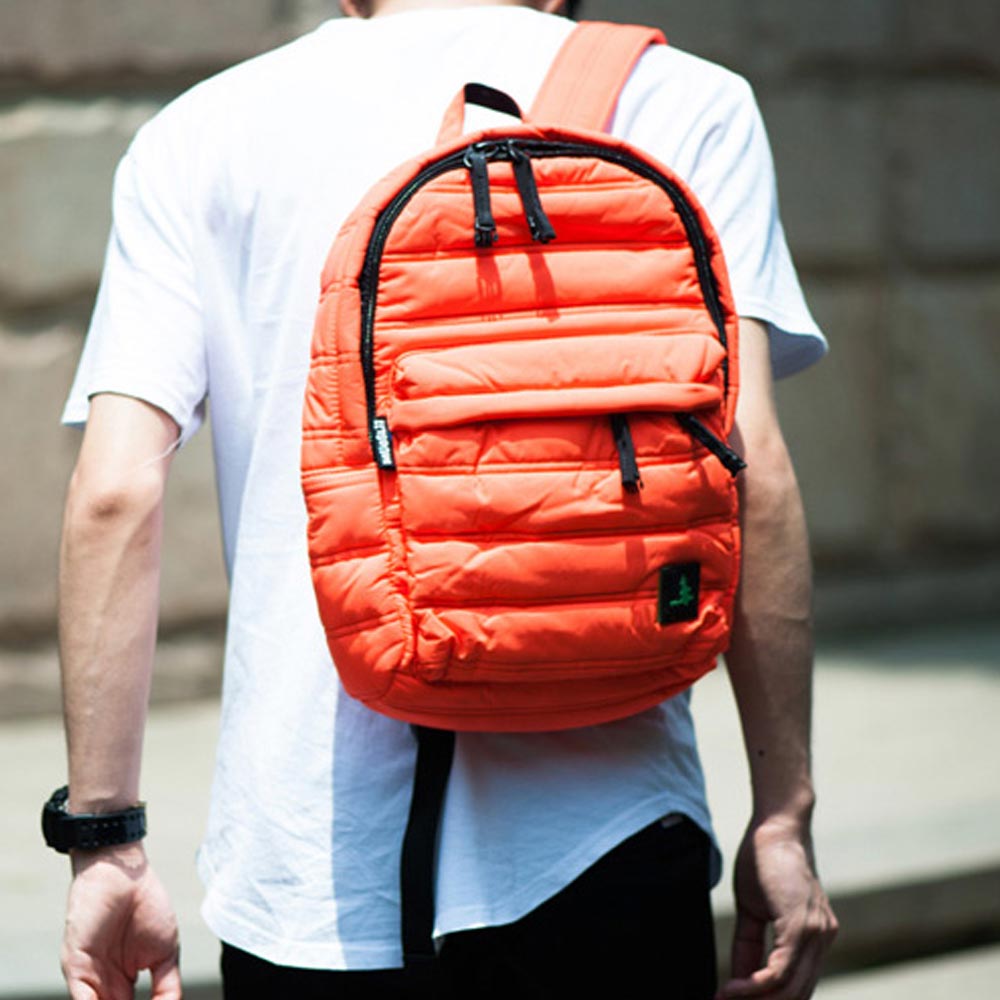 Mueslii original puffer daily backpack made of made of matte nylon and Ykk zips