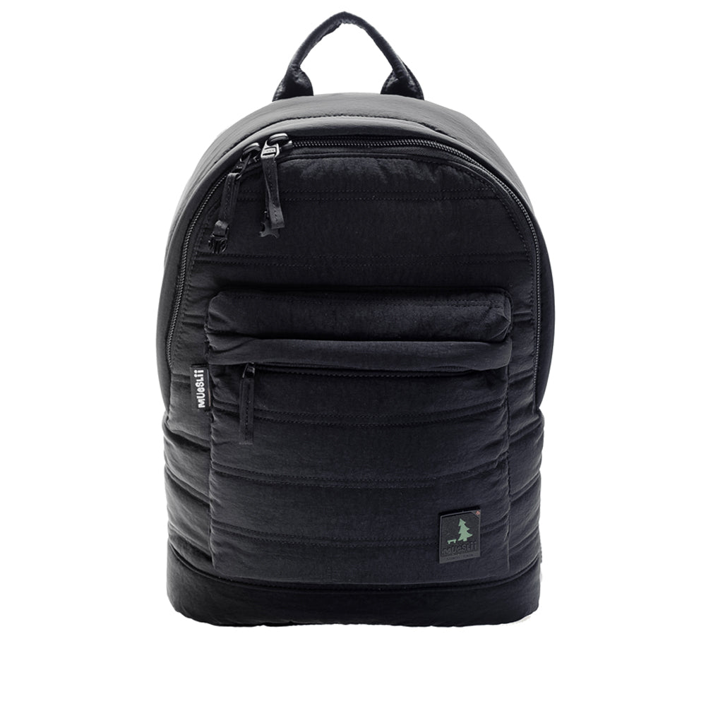 Mueslii original puffer laptop backpack made of high density nylon and Ykk zips